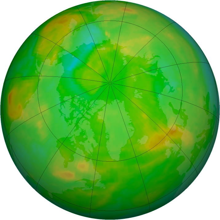 Arctic ozone map for 28 June 1989
